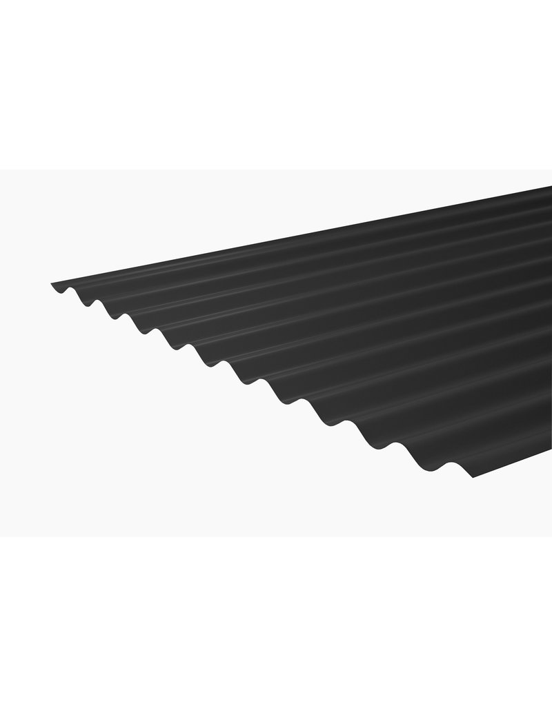 Rechte Golfplaat 76/18, RAL 9005 Gitzwart