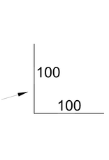 Hoekstuk gebogen, 100x100 mm RAL 6011 Resedagroen