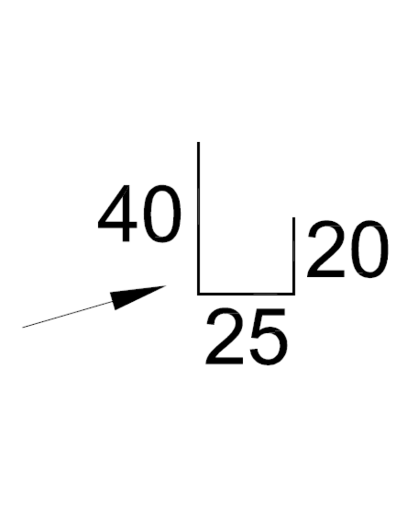 Eindprofiel Glimmend Zwart met houtnerf, 3000 mm