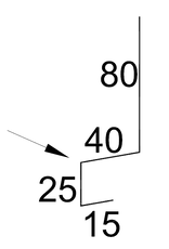 Lekdorpel, 80/40/25/15 mm, RAL 3009 Oxiderood
