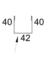 U-Profiel 40mm RAL9002, 2050mm