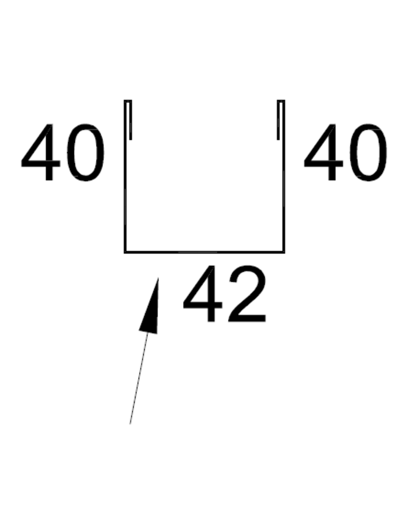 U-Profiel 40mm RAL9002, 2050mm