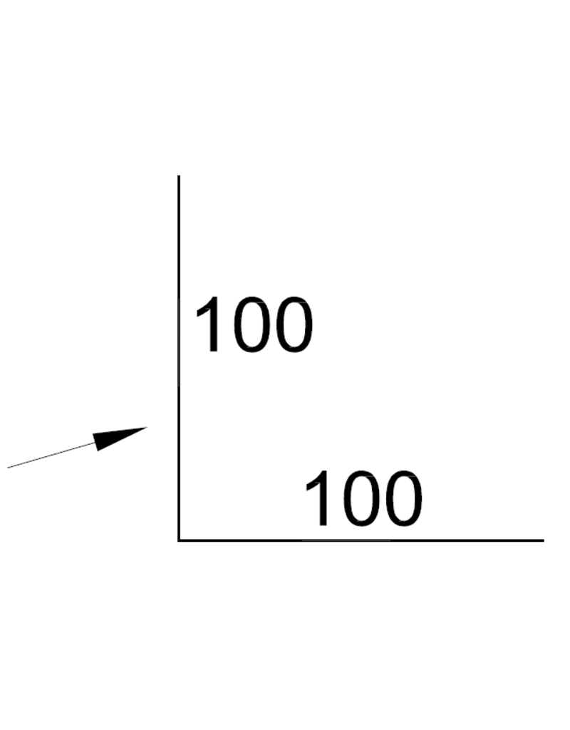 Hoekstuk, 100x100 mm RAL 8014 Sepiabruin