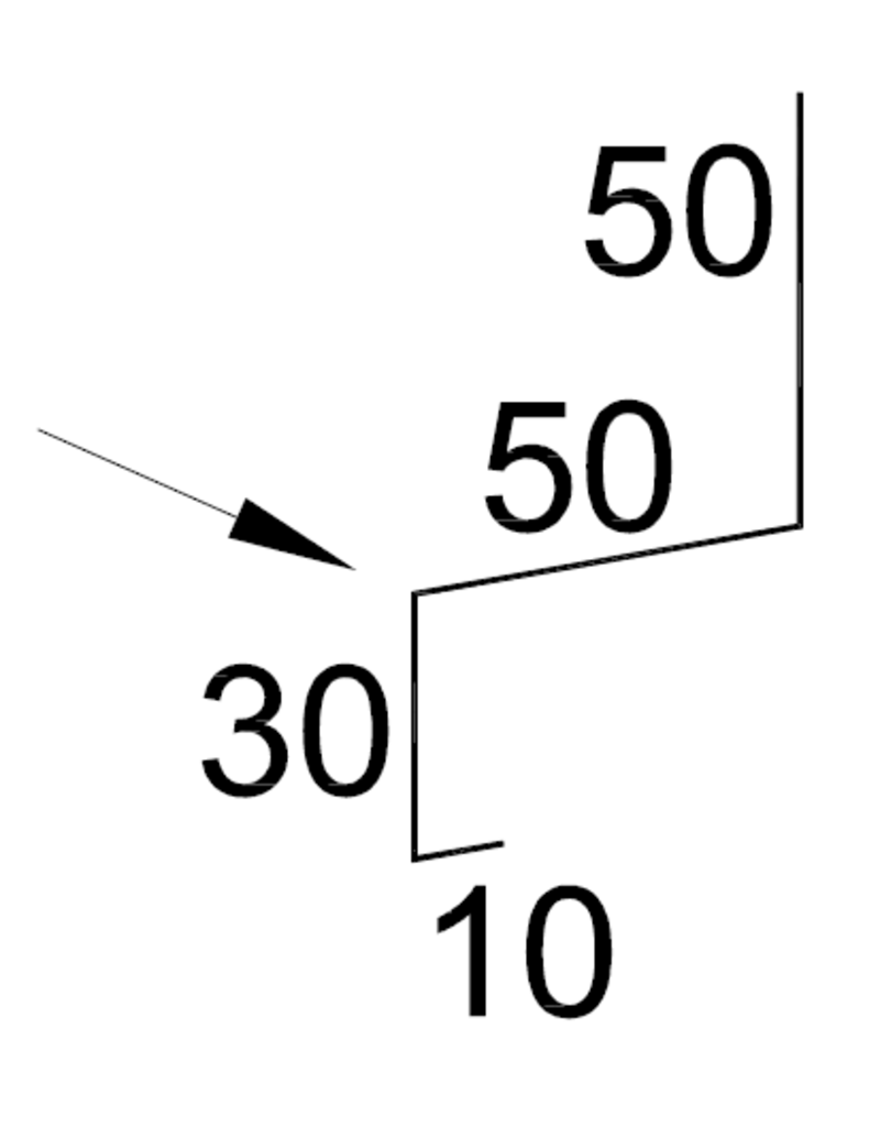 Lekdorpel Mat Zwart met Houtnerf, 3000 mm