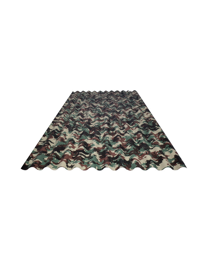 Rechte Golfplaat 76/18, Camouflage print