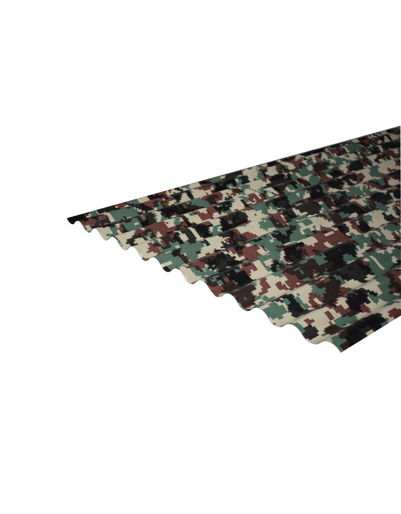 Rechte Golfplaat 76/18, Camouflage print
