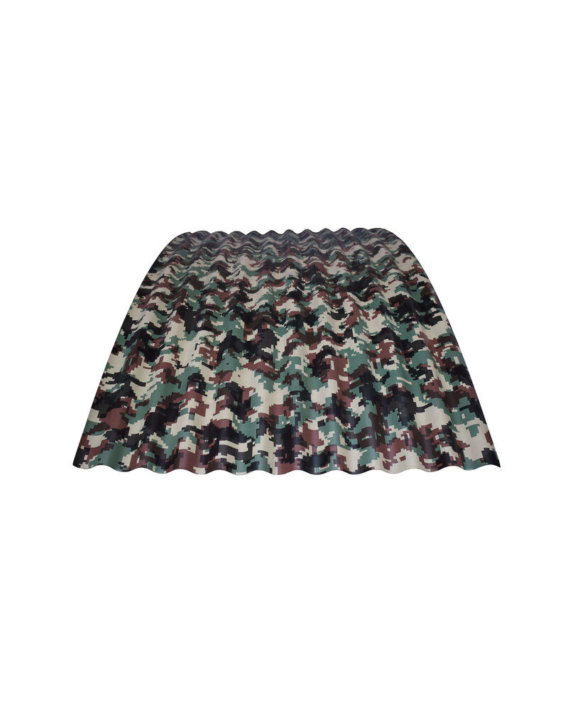 Gebogen Golfplaat 76/18, Camouflage print