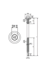 Paneelschroef Verzinkt 6,5x125 mm, RAL 9002 100 Stuks