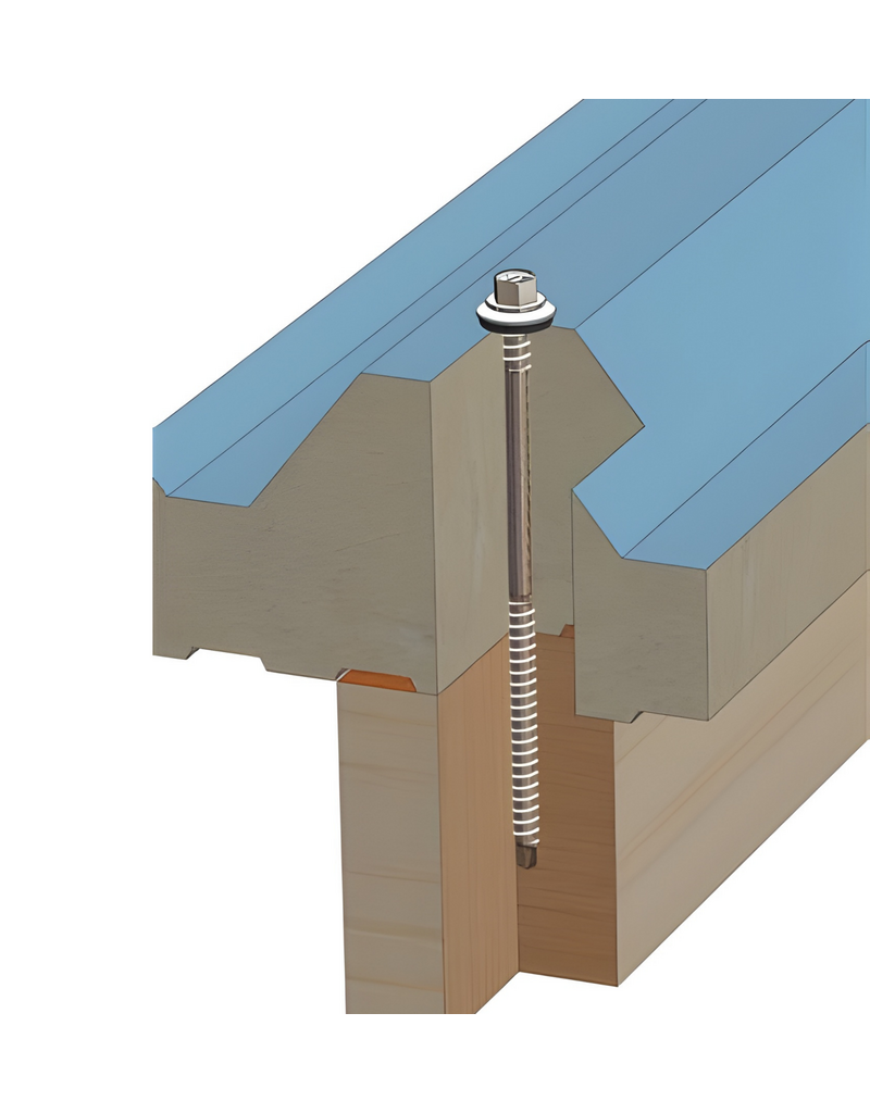 Paneelschroef Verzinkt 6,5x100 mm, RAL 9002 100 Stuks