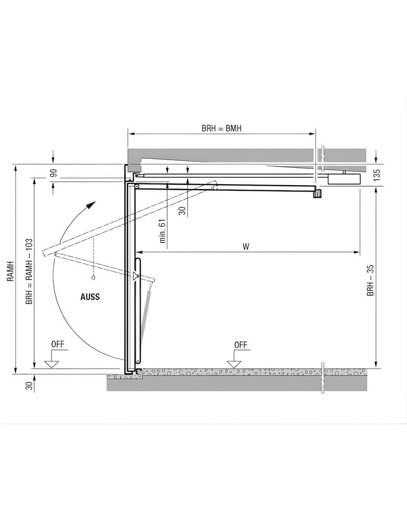 Garagekanteldeur 2500 x 2375 mm, RAL 9016 Verkeerswit
