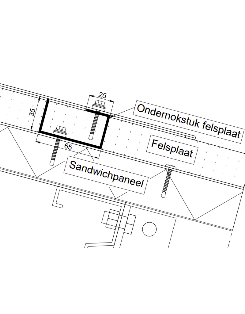 Ondernokstuk Felsplaat L=460 mm