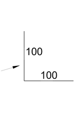 Hoekstuk gebogen, 100x100 mm RAL 9005 Gitzwart