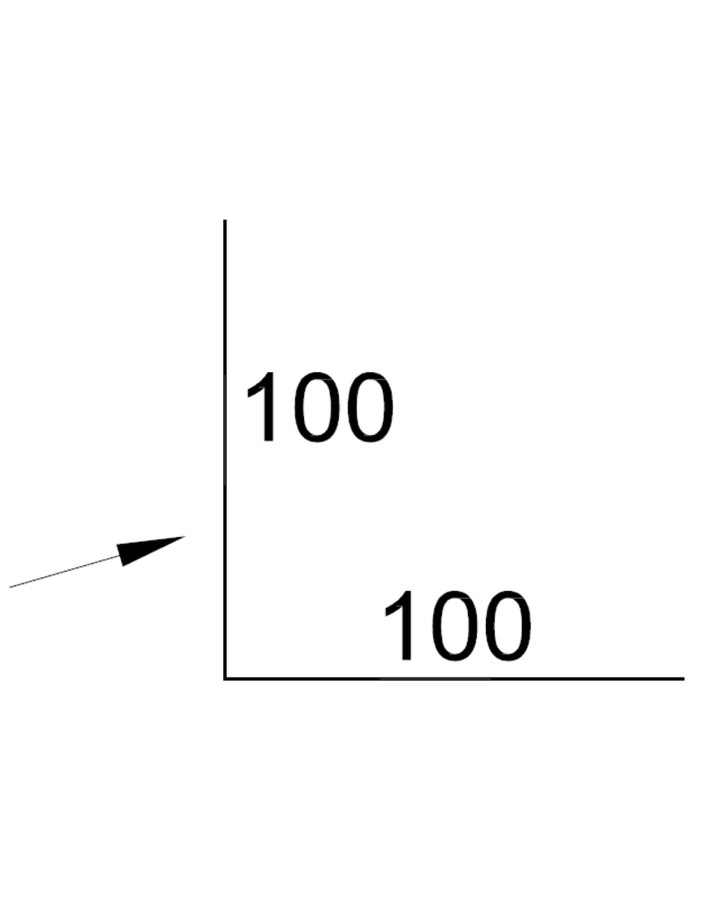 Hoekstuk gebogen, 100x100 mm RAL 9005 Gitzwart