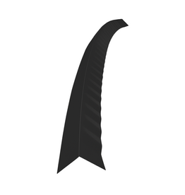 Hoekstuk gebogen, 100x100 mm RAL 9005 Gitzwart