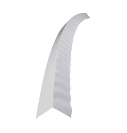 Hoekstuk gebogen, 100x100 mm RAL 9002 Grijswit