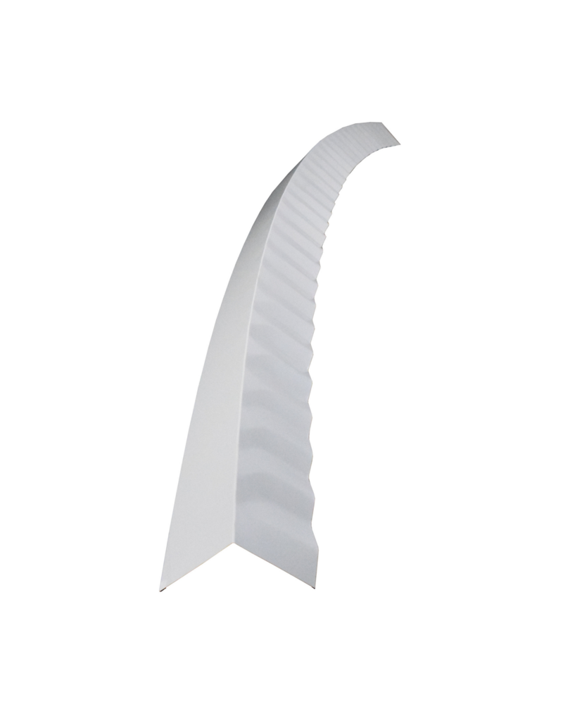 Hoekstuk gebogen, 100x100 mm RAL 9002 Grijswit