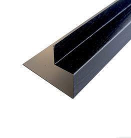 Zijkantprofiel Glimmend Zwart met houtnerf, 3000 mm
