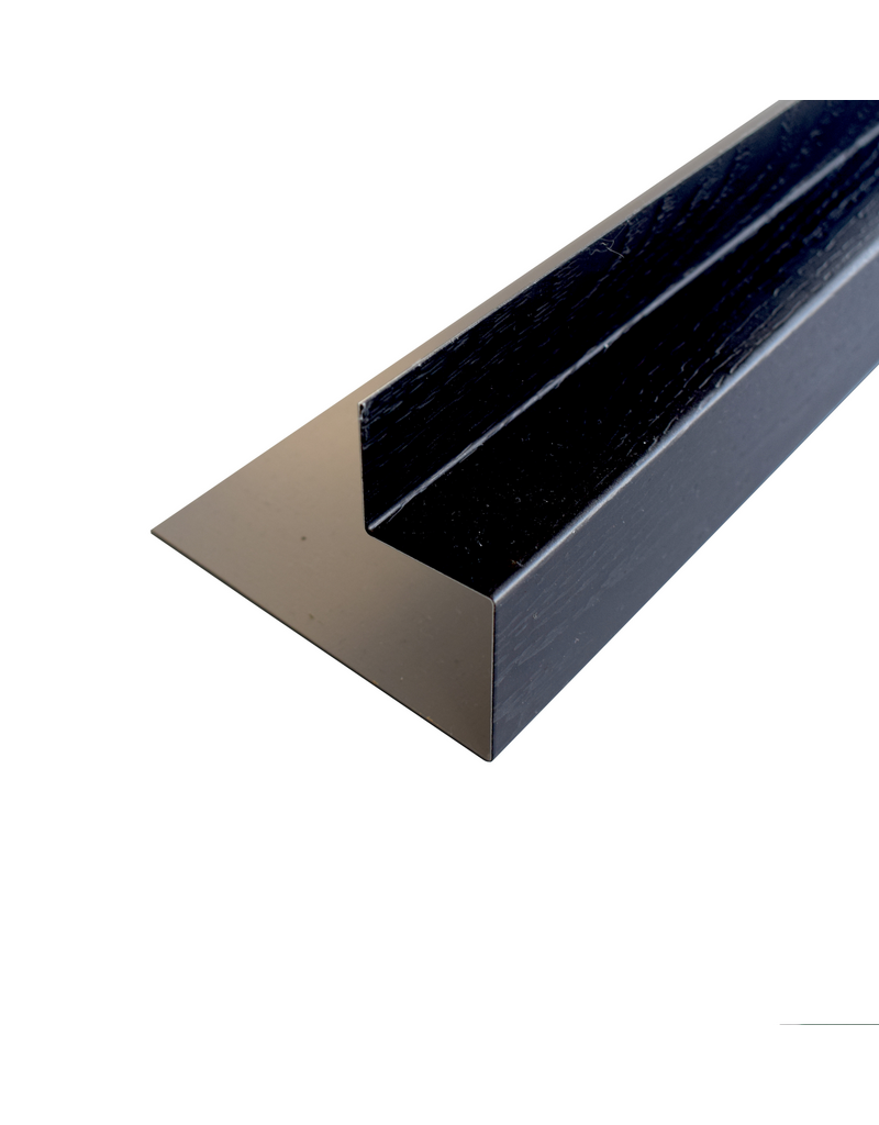Zijkantprofiel Glimmend Zwart met houtnerf, 3000 mm