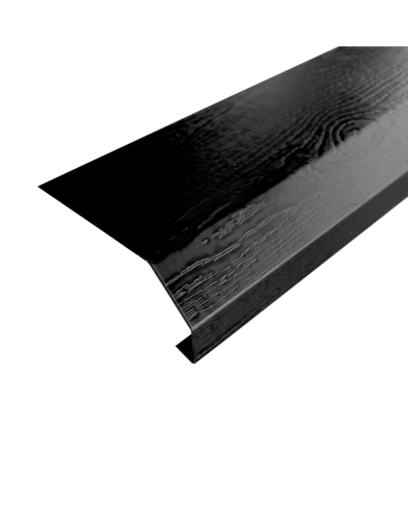 Onderdorpel Glimmend Zwart met Houtnerf, 3000 mm