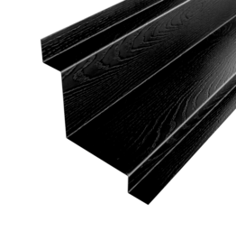 Binnenhoekprofiel Glimmend Zwart met houtnerf, 3000 mm