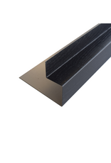 Zijkantprofiel Mat Zwart met houtnerf, 3000 mm