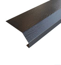 Onderdorpel Mat Zwart met Houtnerf, 3000 mm