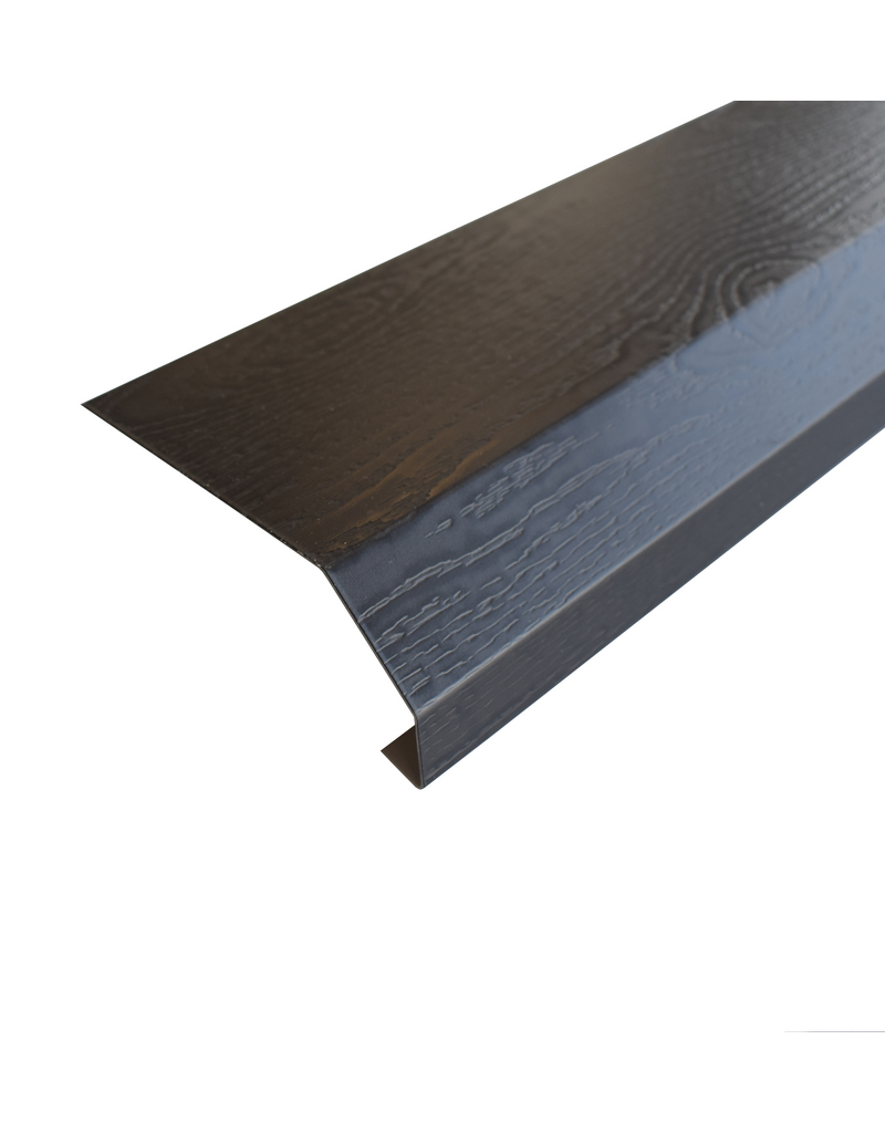 Onderdorpel Mat Zwart met Houtnerf, 3000 mm