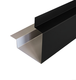 Hoekprofiel Glimmend zwart met houtnerf, 3000 mm