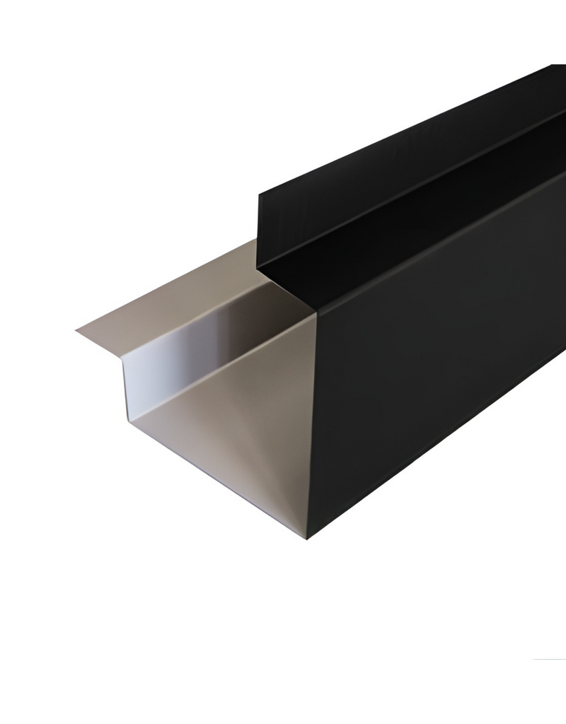 Hoekprofiel Glimmend zwart met houtnerf, 3000 mm