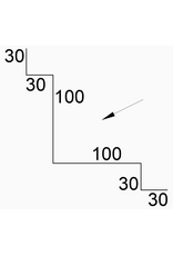 Binnenhoekprofiel Mat Zwart met houtnerf, 3000 mm