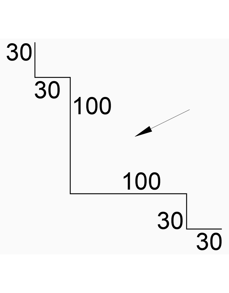 Binnenhoekprofiel Groen met houtnerf, 3000 mm
