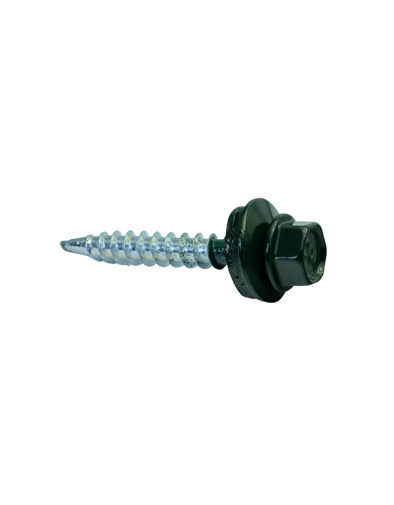 Zelfborende golfplaatschroef 4,8 x 35 mm RAL6009 Dennengroen, 200 Stuks