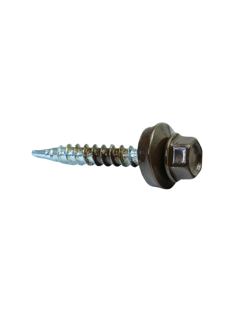 Zelfborende golfplaatschroef 4,8 x 35 mm RAL8014 Sepiabruin, 200 Stuks