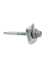 Golfplaatschroef 4,8x60 mm + Kalot, 100 Stuks,  RAL 9006 Blank Aluminium