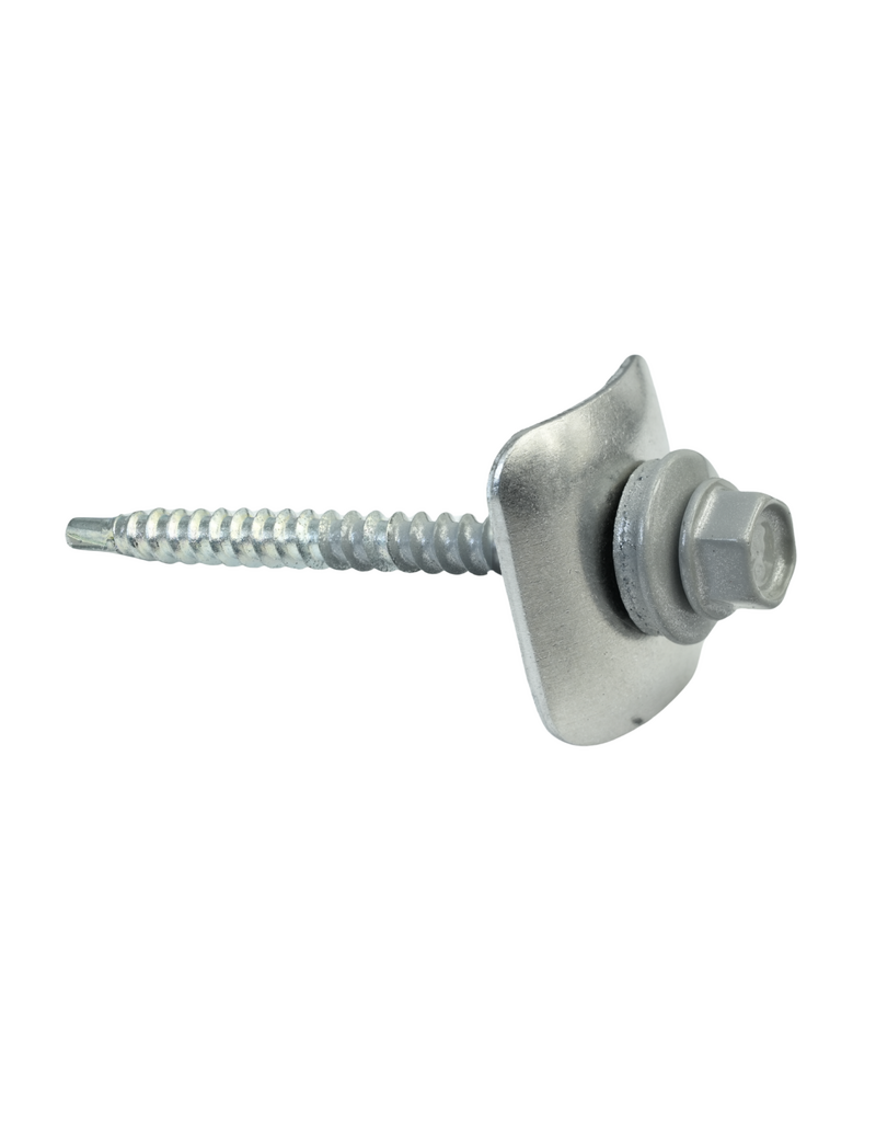 Golfplaatschroef 4,8x60 mm + Kalot, 100 Stuks,  RAL 9006 Blank Aluminium