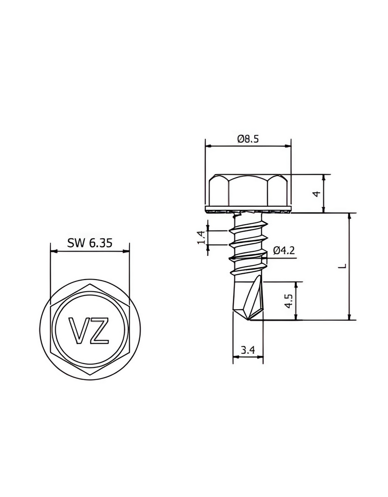 Staaltex Schroef 4,2x13mm, doos van 250 stuks, RAL 7035 Lichtgrijs