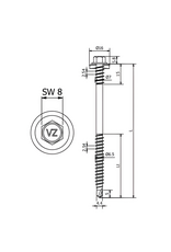 Paneelschroef Verzinkt 6,5x75 mm + Kalot, 100 Stuks