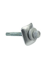 Golfplaatschroef 5,5x50 mm + Kalot, 250 Stuks, RAL 9006 Blank Aluminium, Op staal
