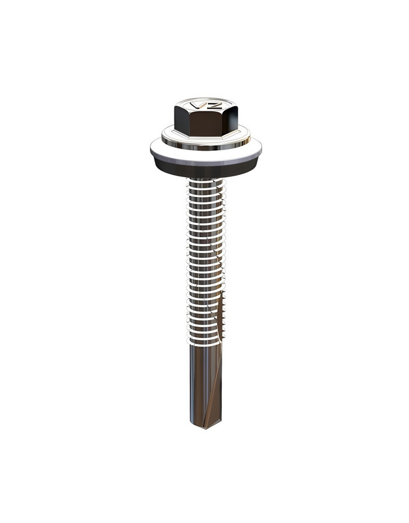 Zelfborende golfplaatschroef 5,5x32 mm RAL9006 Blank Aluminium, 250 Stuks, Op staal