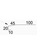 Onderdorpel Mat Zwart met Houtnerf, 3000 mm