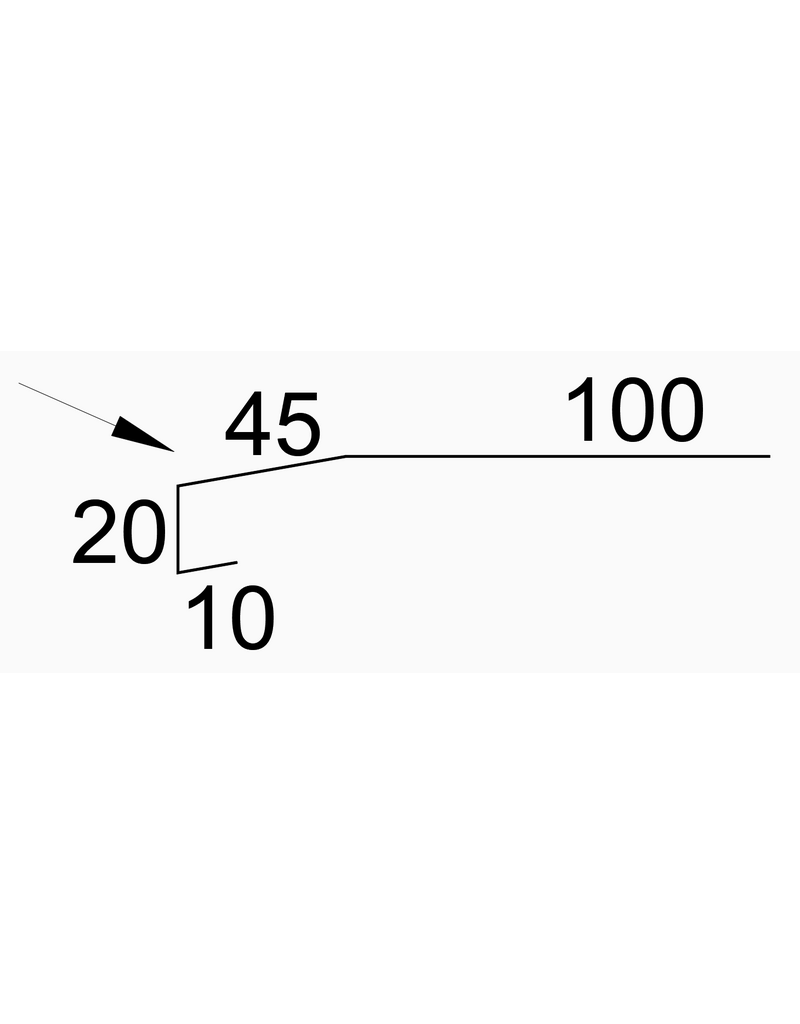 Onderdorpel Mat Zwart met Houtnerf, 3000 mm
