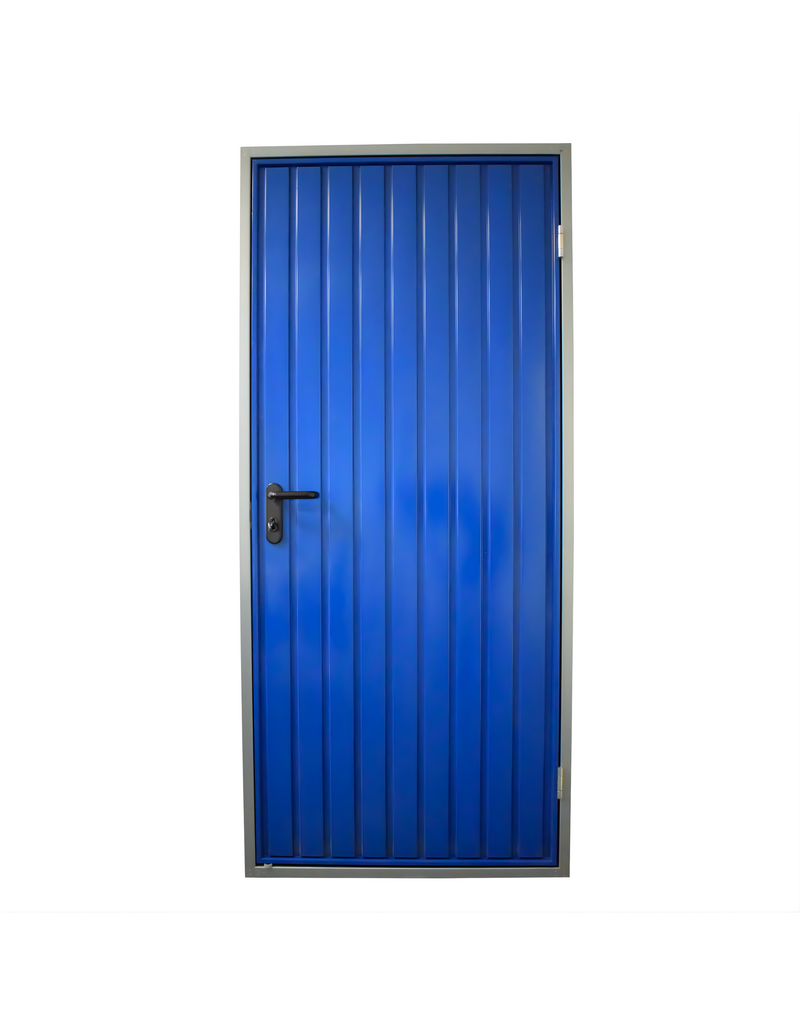 Stalen loopdeur inclusief frame en beslag, RAL5010 Gentiaanblauw