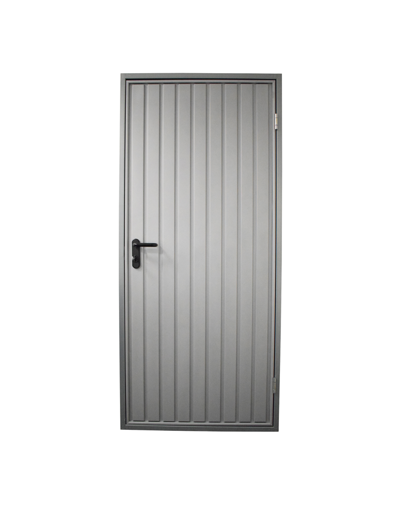 Stalen loopdeur inclusief frame en beslag, RAL9006 Blank Aluminium