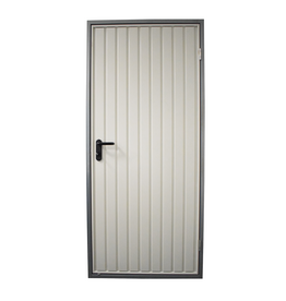 Stalen loopdeur met frame en beslag, RAL 9002