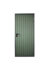 Stalen loopdeur inclusief frame en beslag, RAL6011 Resedagroen