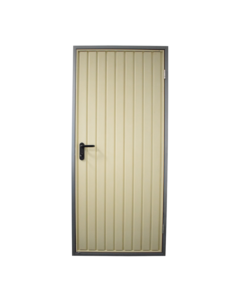 Stalen loopdeur inclusief frame en beslag, RAL1015 Licht Ivoor