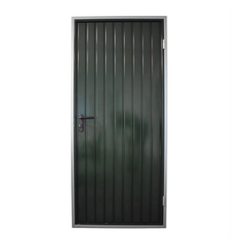 Stalen loopdeur met frame en beslag, RAL 6009