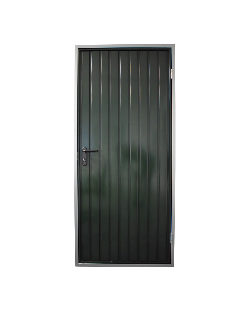 Stalen loopdeur inclusief frame en beslag, RAL6009 Dennengroen