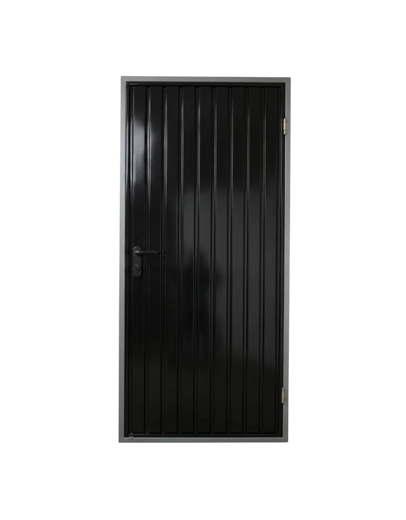 Stalen loopdeur inclusief frame en beslag, RAL9005 Gitzwart