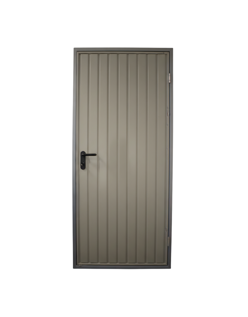 Stalen loopdeur inclusief frame en beslag, RAL9007 Grijs Aluminium